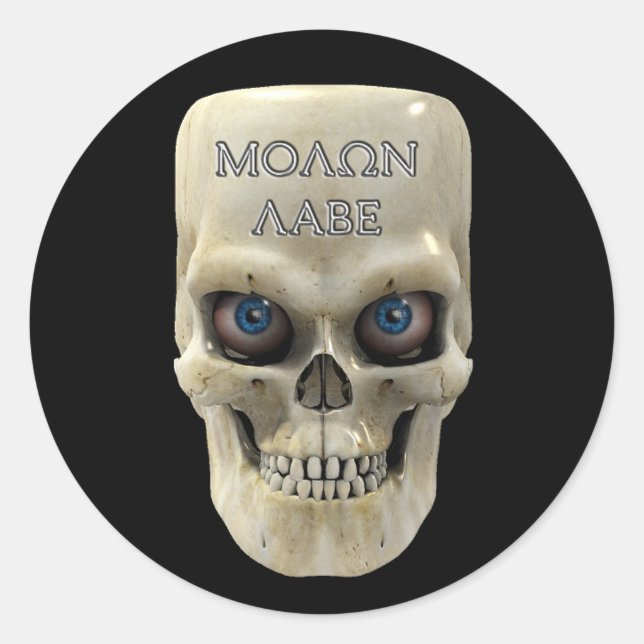 Étiquette molon à visage crâne (Devant)