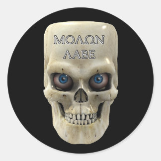 Étiquette molon à visage crâne