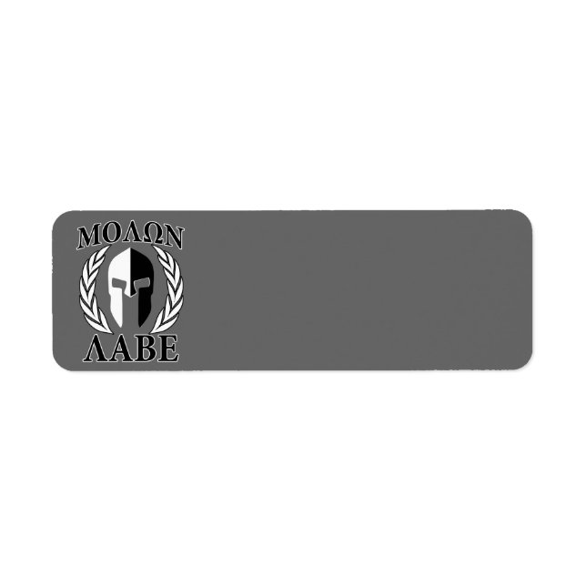 Étiquette Molon Labe Spartan Mask Armor Laurels Monochrome (Devant)