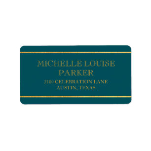 Étiquette Monnaie d'or intemporelle Turquoise personnalisée