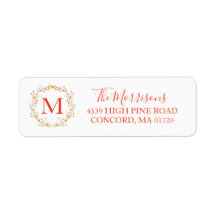 Monogram Christmas Wreath Botanique Adresse de ret