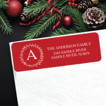 Monogram Happy & Joyeux Noël Adresse de retour