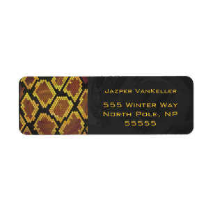 Étiquette Monogram Snake Brown et Gold Print