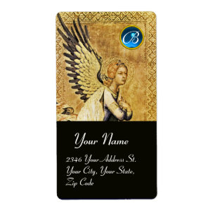 Étiquette MONOGRAMME ANGEL ANNONCIATION, Sapphire Bleu, Noir