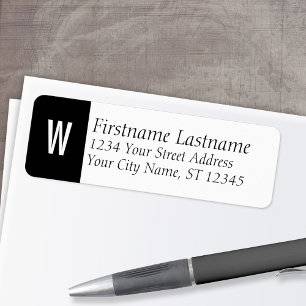 Étiquette Monogramme classique / Adresse de retour initiale