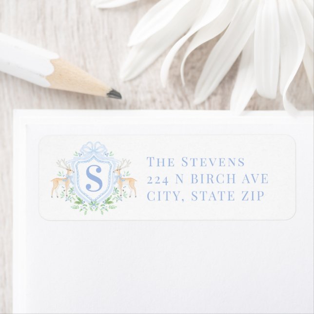 Étiquette Monogramme de cerf de Noël (En situation)