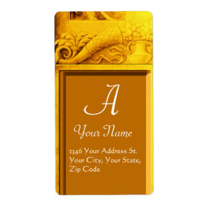 Étiquette MONOGRAMME DE CORNUCOPIE, jaune or clair