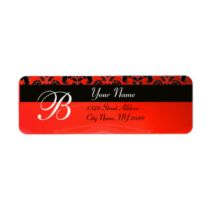 ÉTIQUETTE MONOGRAMME DE DOMMASQUES ROUGE NOIR