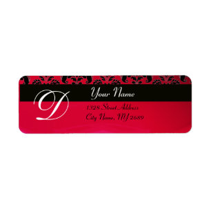 ÉTIQUETTE MONOGRAMME DE DOMMASSE NOIR ROUGE