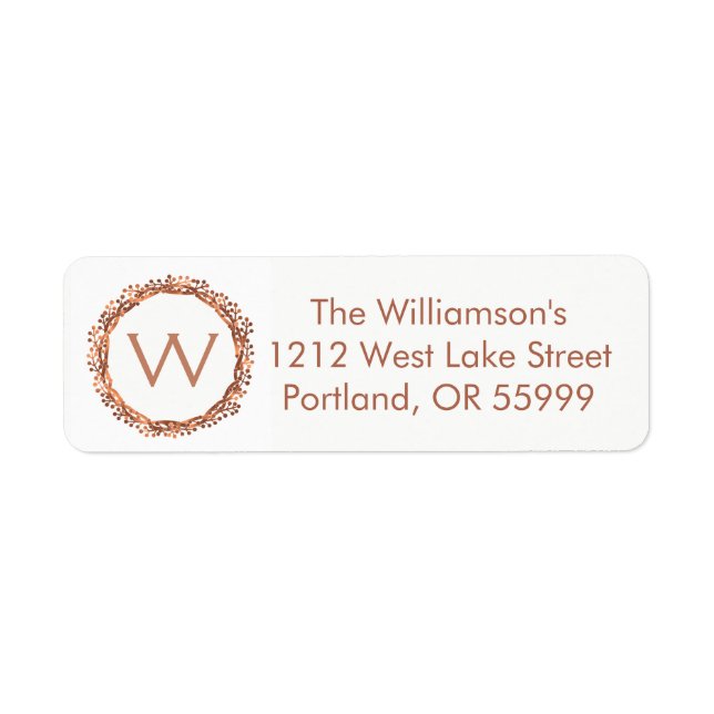 Étiquette monogramme de la couronne de fraise à lo (Devant)