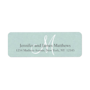 Étiquette Monogramme de lin rustique pour Mariages