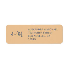 Étiquette Monogramme de marine rose poussiéreuse script mari