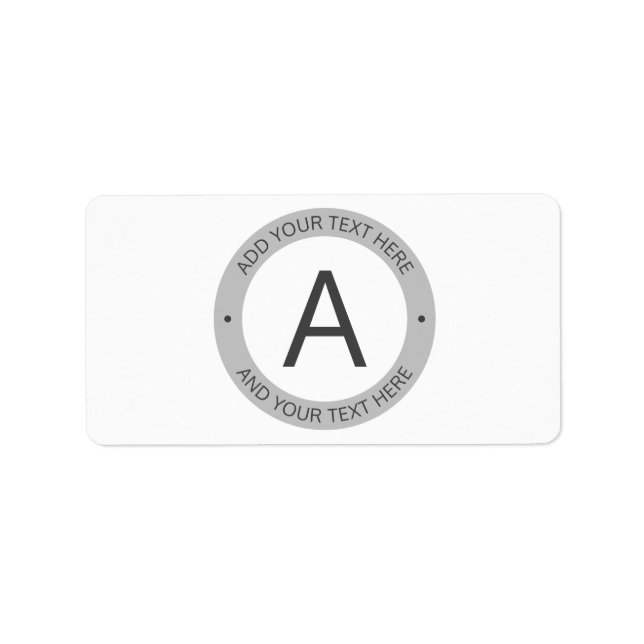 Étiquette Monogramme de style logo moderne | Blanc et gris (Devant)
