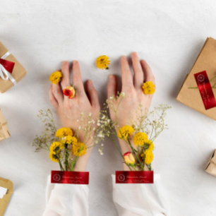 Étiquette Monogramme de vin rouge rubis Adresse de retour Ét