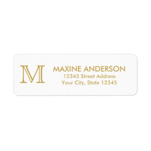 Étiquette Monogramme d'or Faux classique moderne