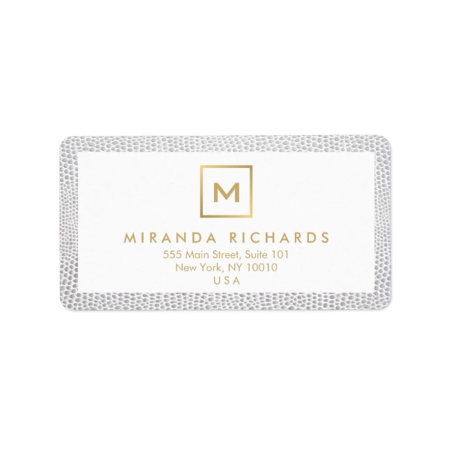 Étiquette Monogramme du logo de la boîte avec l'impression é (Devant)