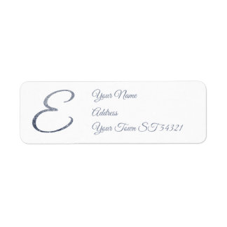 Étiquette Monogramme élégant en scintillant argenté E Person