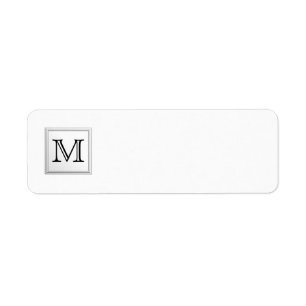 Étiquette Monogramme fait sur commande imprimé. Noir et