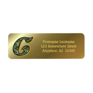 Étiquette Monogramme Initiale C Marguerites Art Adresse de R