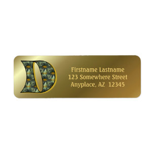 Étiquette Monogramme Initiale D Marguerites Art Adresse de R