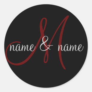 étiquette monogramme "M", personnalisez les prénom