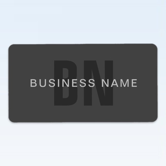 Étiquette Monogramme moderne gris foncé modifiable Modèle de (Créateur téléchargé)