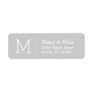 Étiquette Monogramme personnalisé gris