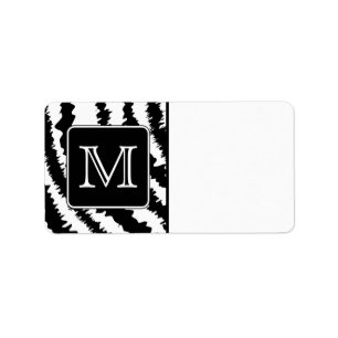 Étiquette Monogramme personnalisé, Poster de animal de moti