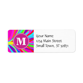 Étiquette Monogramme Personnalisé Vivid Couleur Peinture Bru