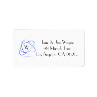 Étiquette Monogramme Purple Abstrait Minimal Adresse de reto