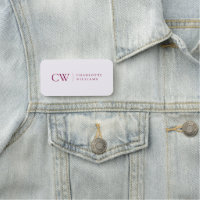 Étiquette Monogramme rose personnalisée Initiale &