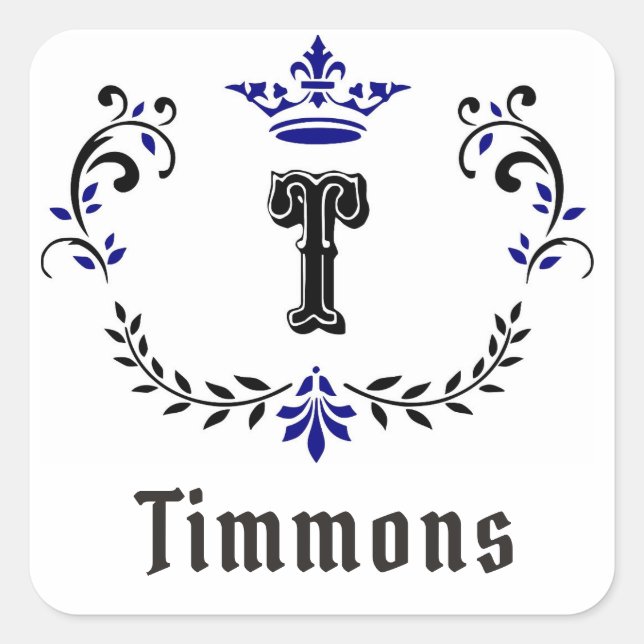 Étiquette monogramme "T" de couronne (Devant)