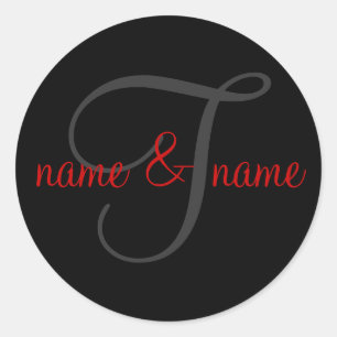 étiquette monogramme "T", personnalisez les prénom