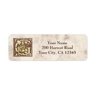 Étiquette Monogramme vintage G