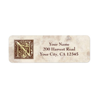 Étiquette Monogramme vintage N
