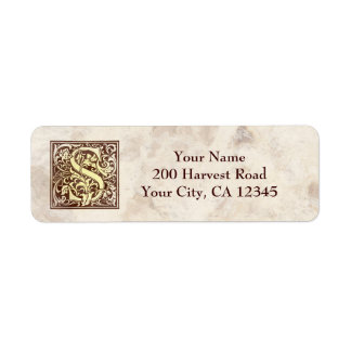 Étiquette Monogramme vintage S