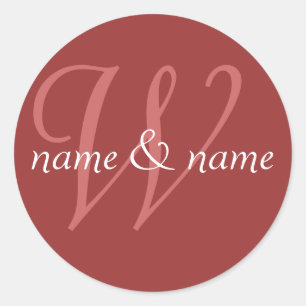 étiquette monogramme "W", personnalisez les prénom