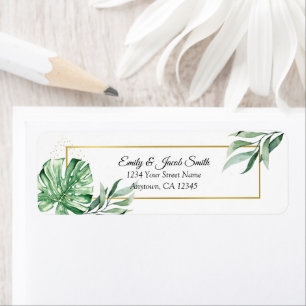 Étiquette Monstère tropicale Botaniques & Or