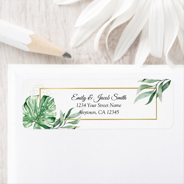 Étiquette Monstère tropicale Botaniques & Or (En situation)