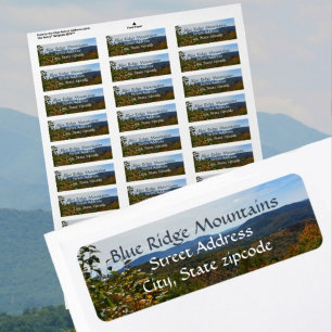 Étiquette Montagnes Blue Ridge, feuillage d'automne