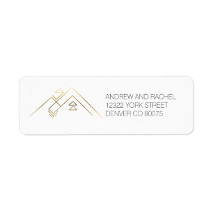 Étiquette Monts géométriques  Or   Adresse personnalisée