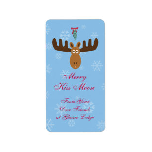 Étiquette Moose Head_Merry Kiss Moose_Deer Friends