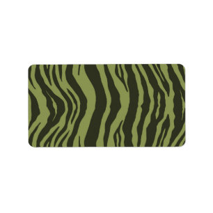 Étiquette Moss Green Glamorous Tiger Stripes Animal Print