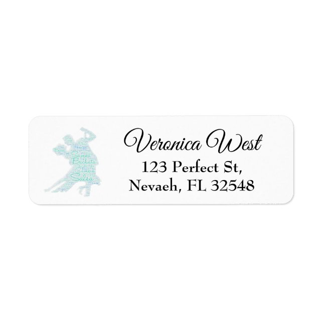 Étiquette Mot de danse Art Couple Bachata Salsa (Devant)