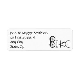 Étiquette Mot Vélo fait de Pièces Vélo Adresse personnalisée