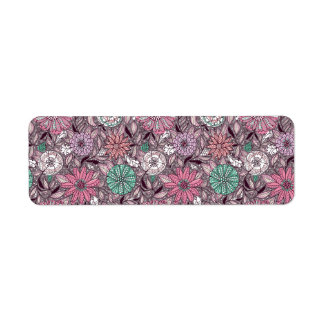 Étiquette motif à l'arrangement floral
