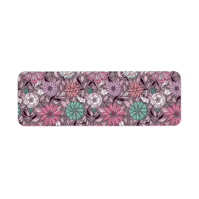 Étiquette motif à l'arrangement floral (Devant)