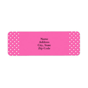 Étiquette Motif à points de polka rose chaud et blanc