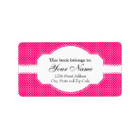 Motif à points de polka rose chaud et blanc