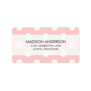Étiquette Motif à points polka rose et blanc
